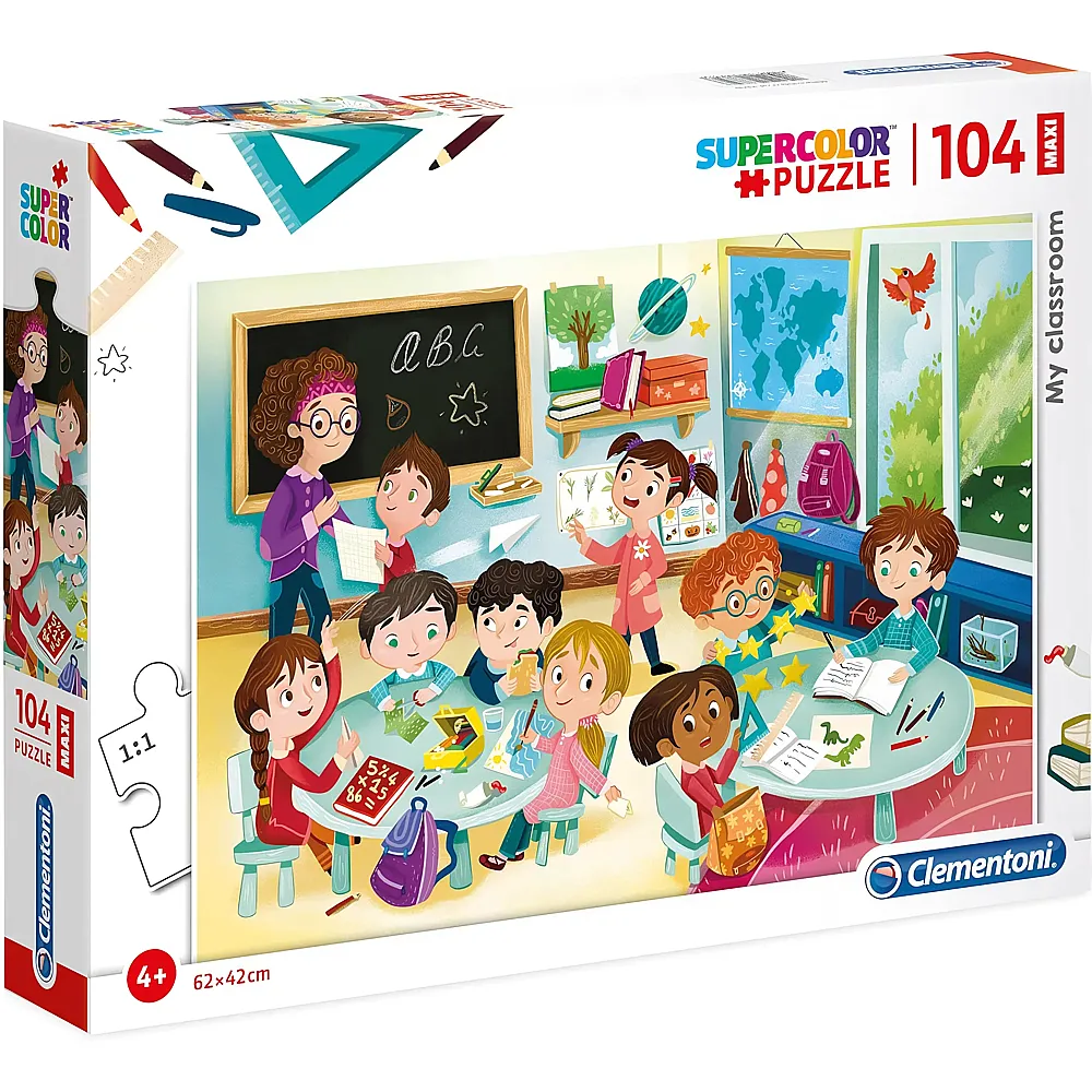 Clementoni Puzzle Supercolor Mein Klassenzimmer - 104 Teile