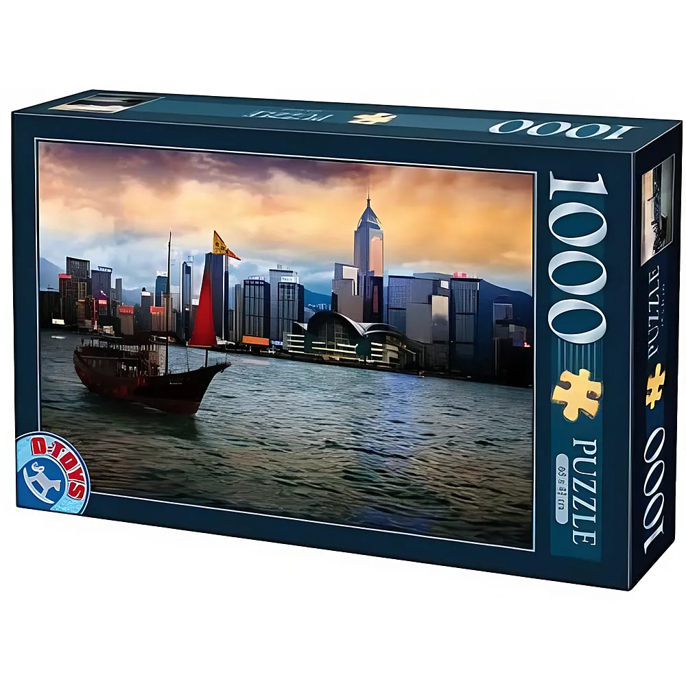 DToys Puzzle Bei Nacht - Bucht von Hongkong 1000Teile
