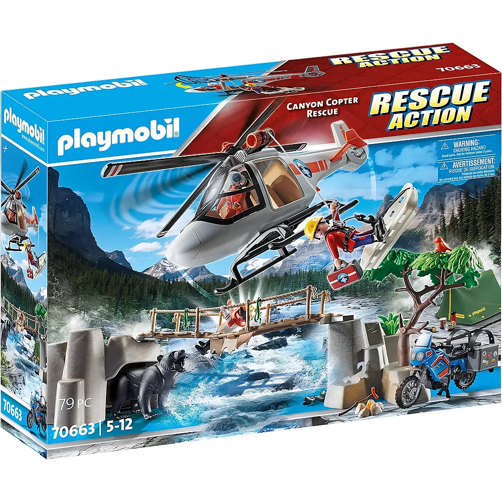 PLAYMOBIL Rescue Action Sanit�tereinheit mit Hubschrauber 70663