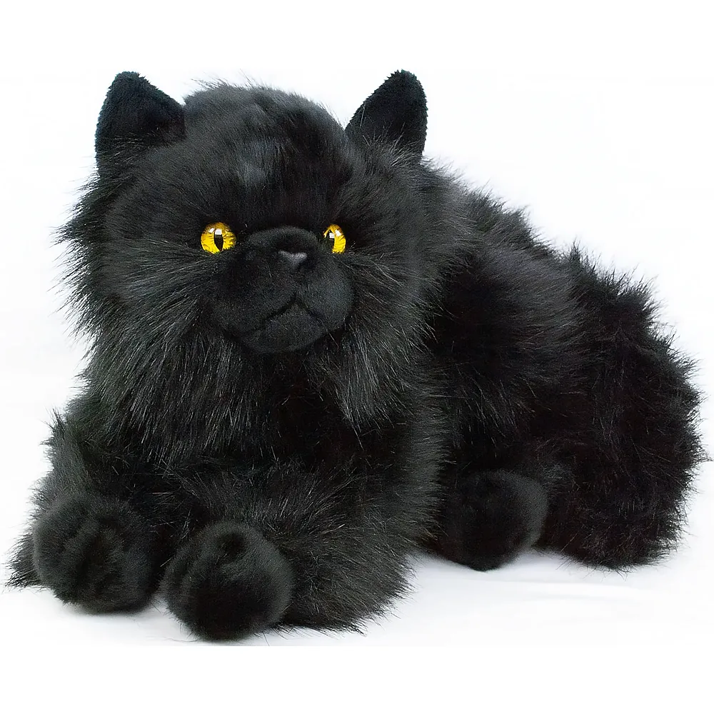 Teddys Rothenburg Perserkatze liegend Schwarz - 30 cm - Katzen Pl�sch