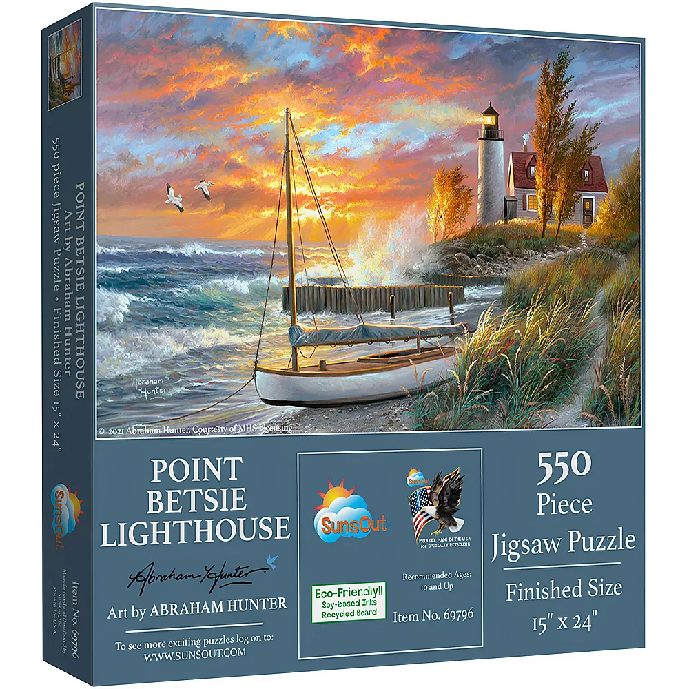SunsOut Puzzle Abraham Hunter Point Betsie Lighthouse - 550 Teile