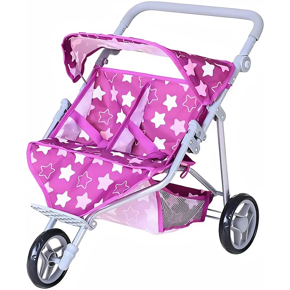 Knorrtoys Zwillingspuppenwagen Duo star dark pink - Suche