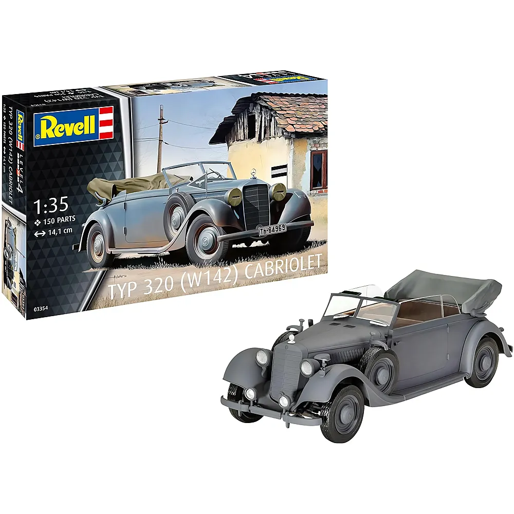 Revell Modellbausatz Typ 320 W142 Cabriolet - 150 Teile | Modellbausatz Fahrzeuge