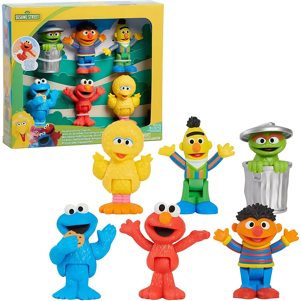meinspielzeug - Just Play 6er-Pack Sesamstrasse Spielfiguren | Lizenzfiguren