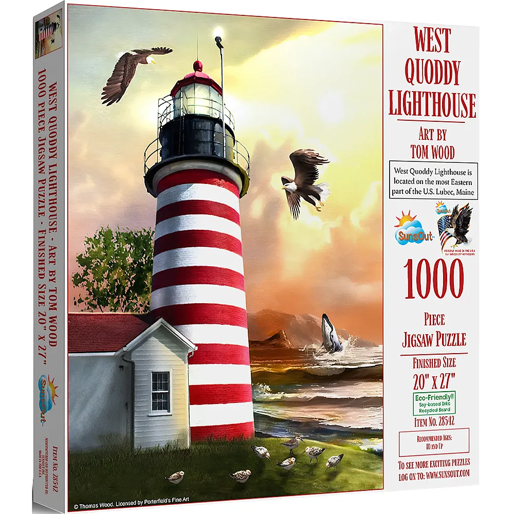 SunsOut Puzzle Tom Wood West Quoddy Lighthouse - 1000 Teile