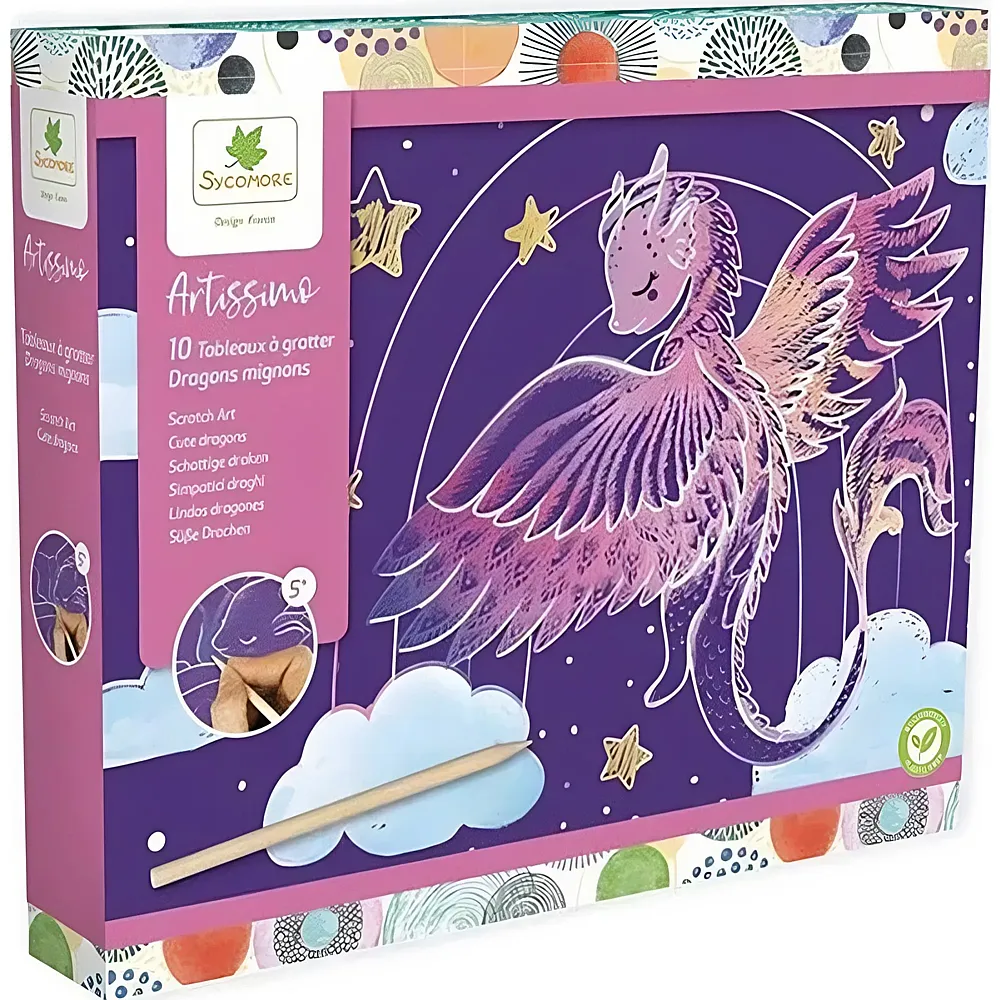 Sycomore Artissimo GM Scratch Art Dragons Mignons fr-de-it