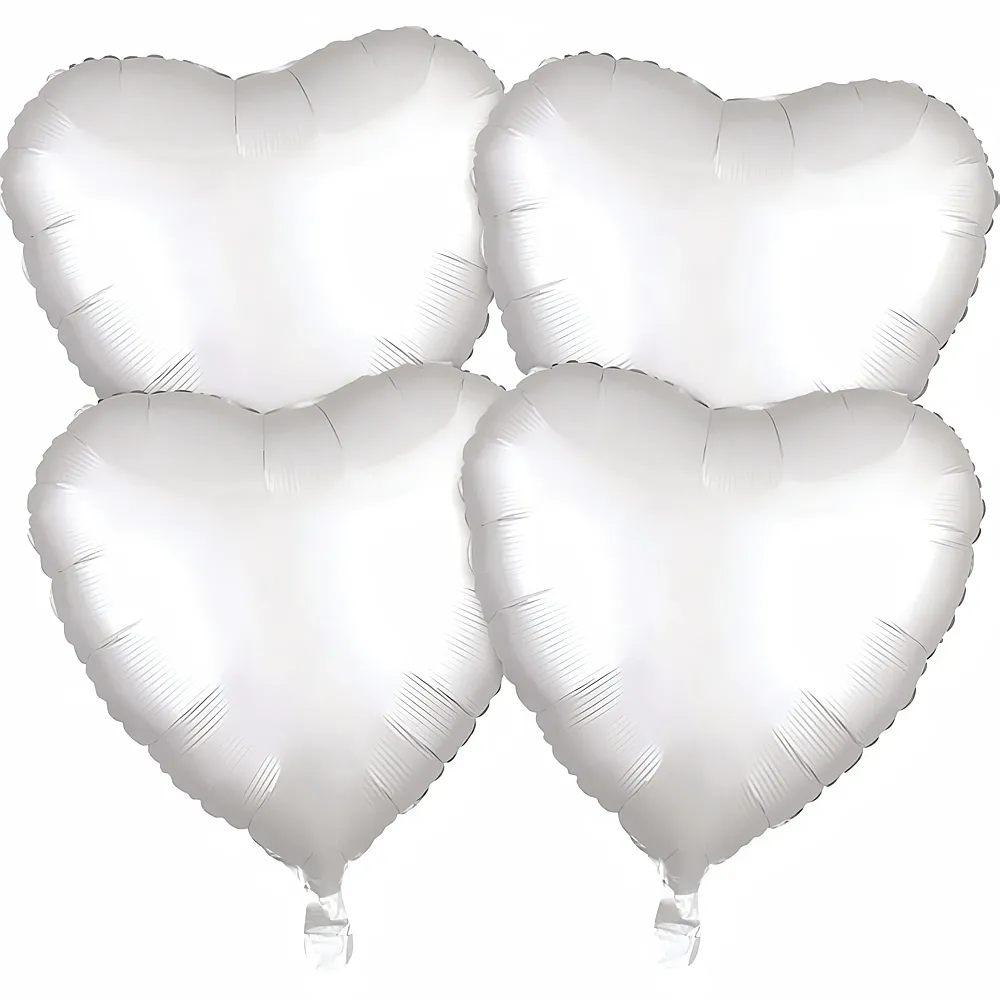 Amscan Herz Weiss - 4 Teile - Folienballone