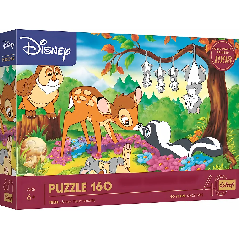 Puzzle 40 Jahre Trefl Disney Bambiund seine Waldfreunde 160Teile