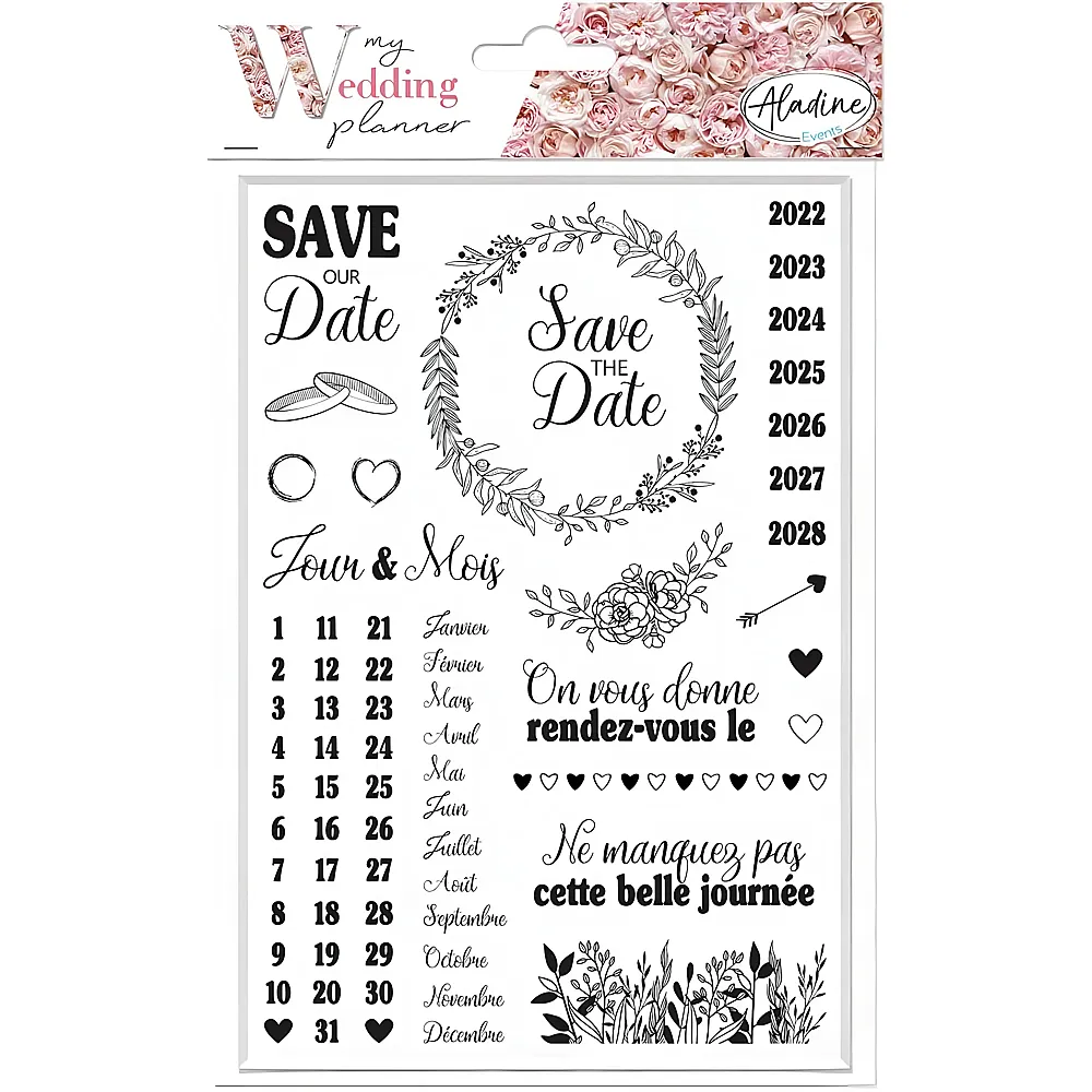 Aladine Stempelbogen Wedding Planner Save The Date