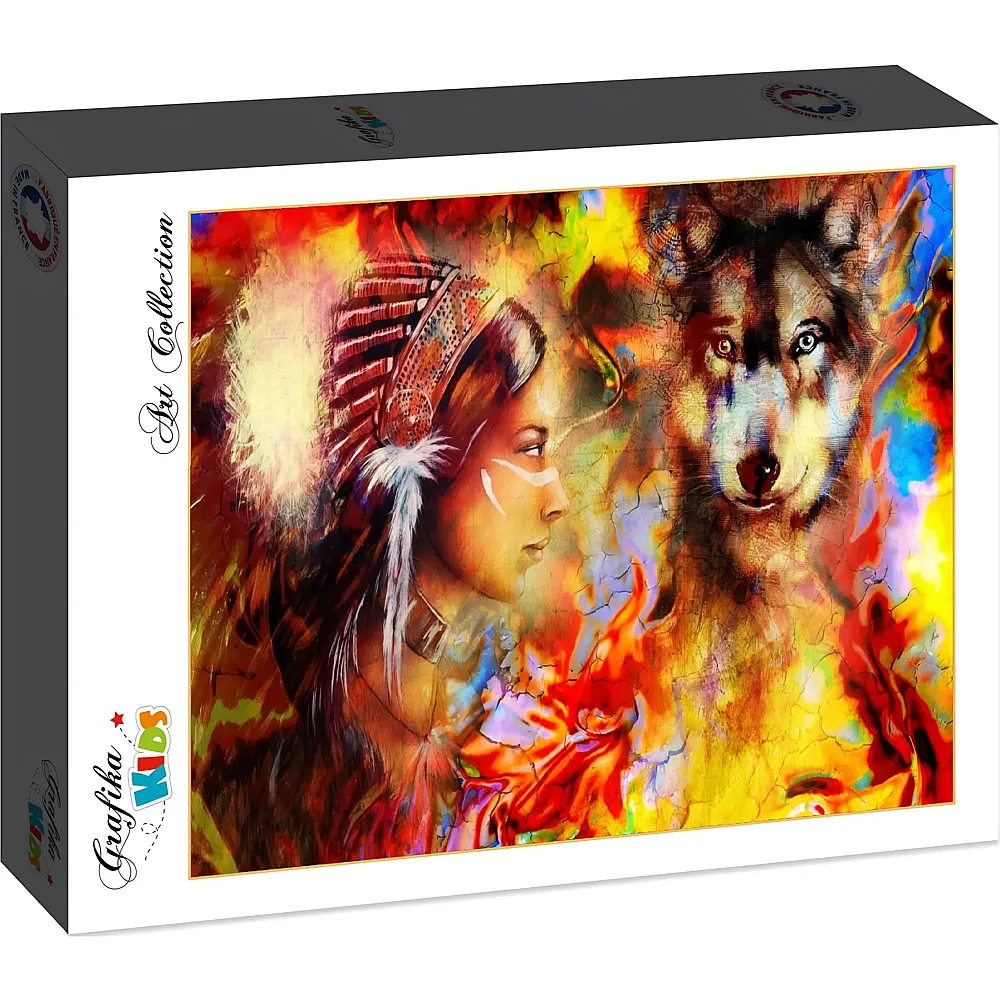 Grafika Puzzle Art Collection Grafika Kids The Indian Woman and the Wolf - 48 Teile