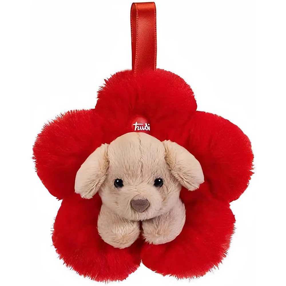 Trudi Blumen-Hund mit Band - 9 cm
