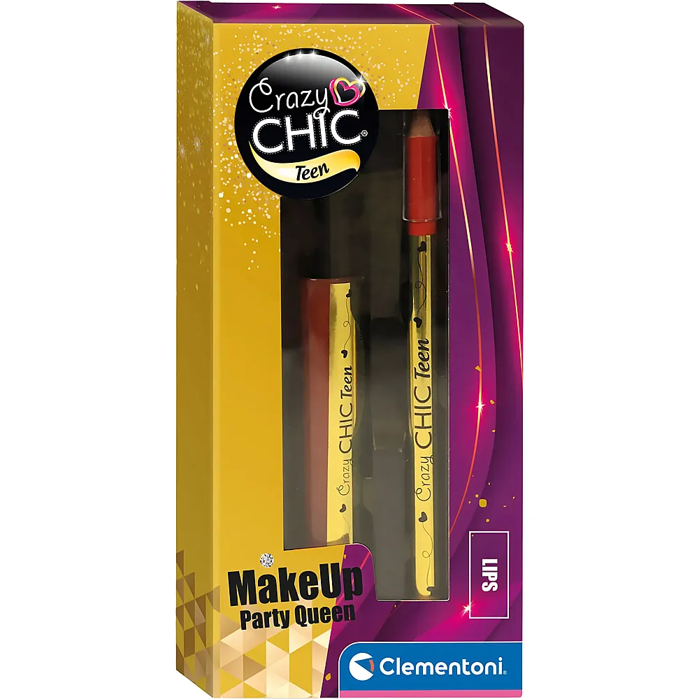 Clementoni Crazy Chic Lipgloss und Lippenstift Party Queen - 2 Teile