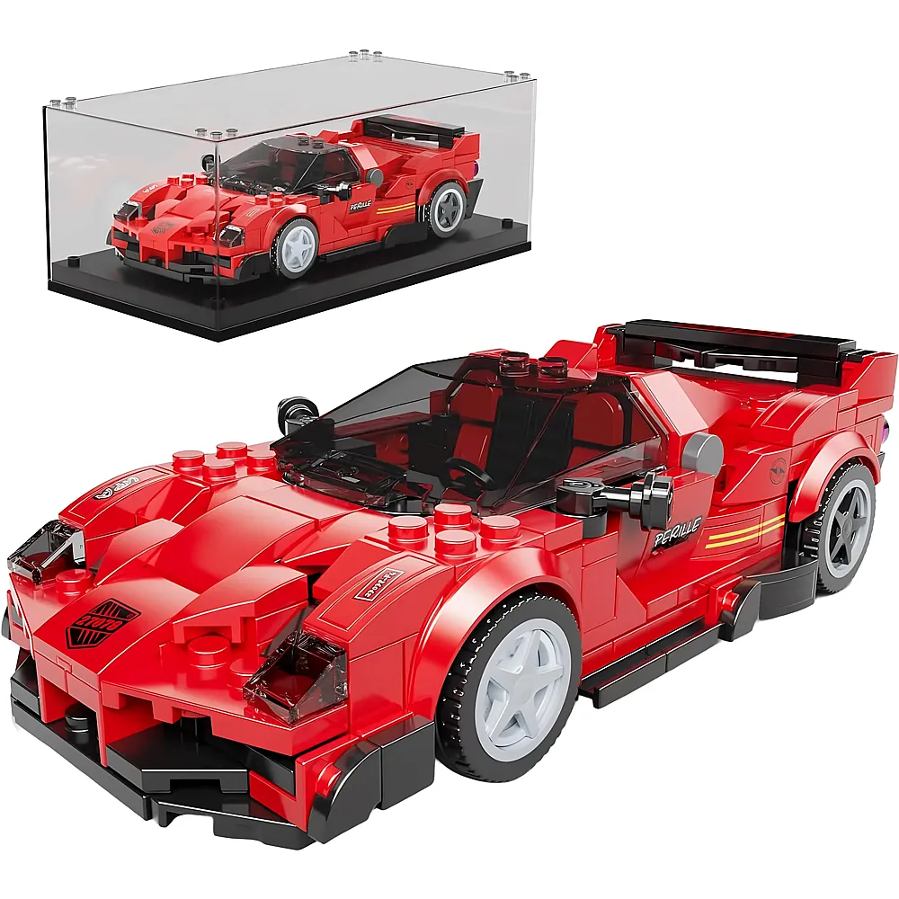 meinspielzeug - Mould King Speed Champion Rennwagen F4T LM mit Vitrine 27078 | Klemmbausteine Fahrzeuge