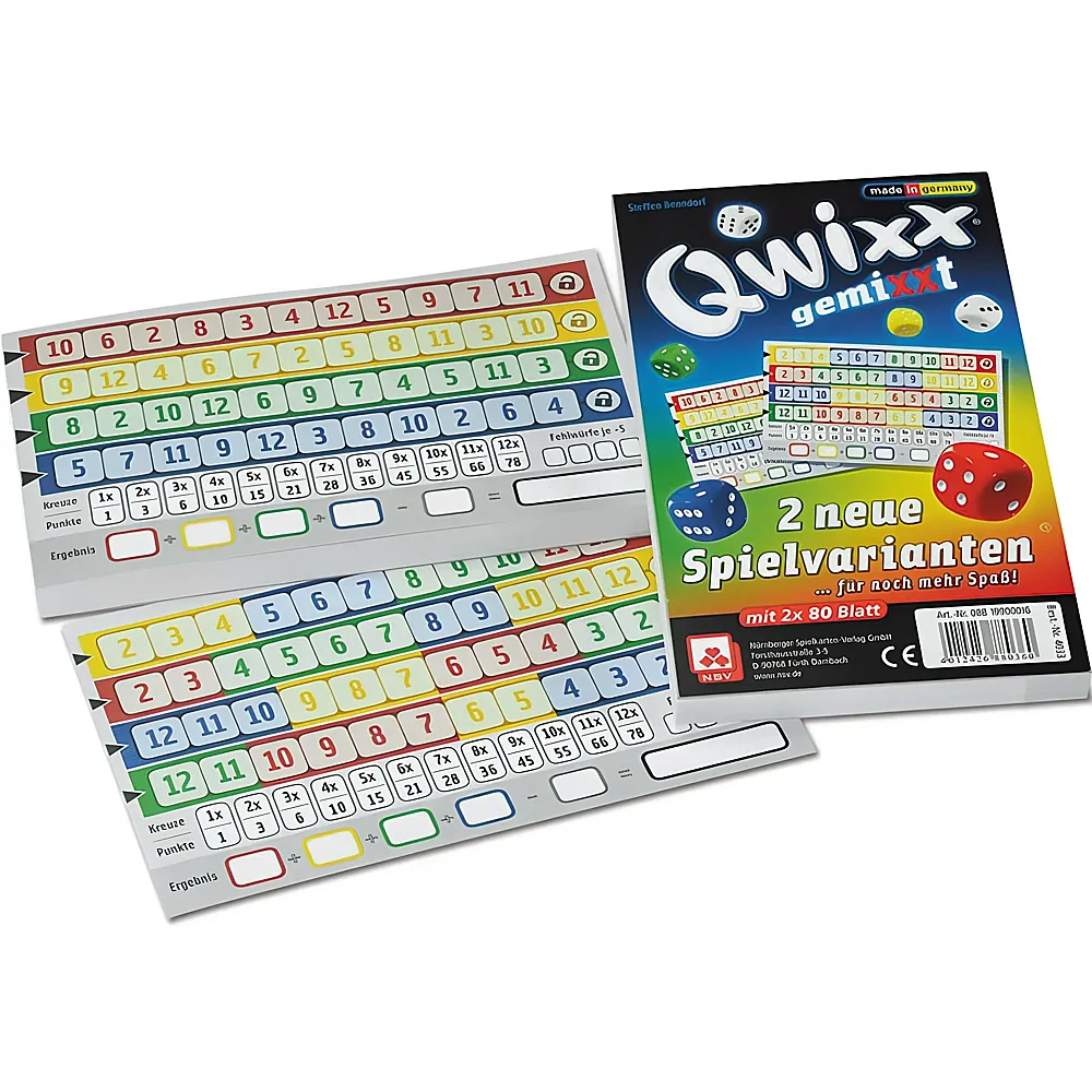 NSV Spiele Qwixx gemixxt - 2 Blcke | Spielezubehr