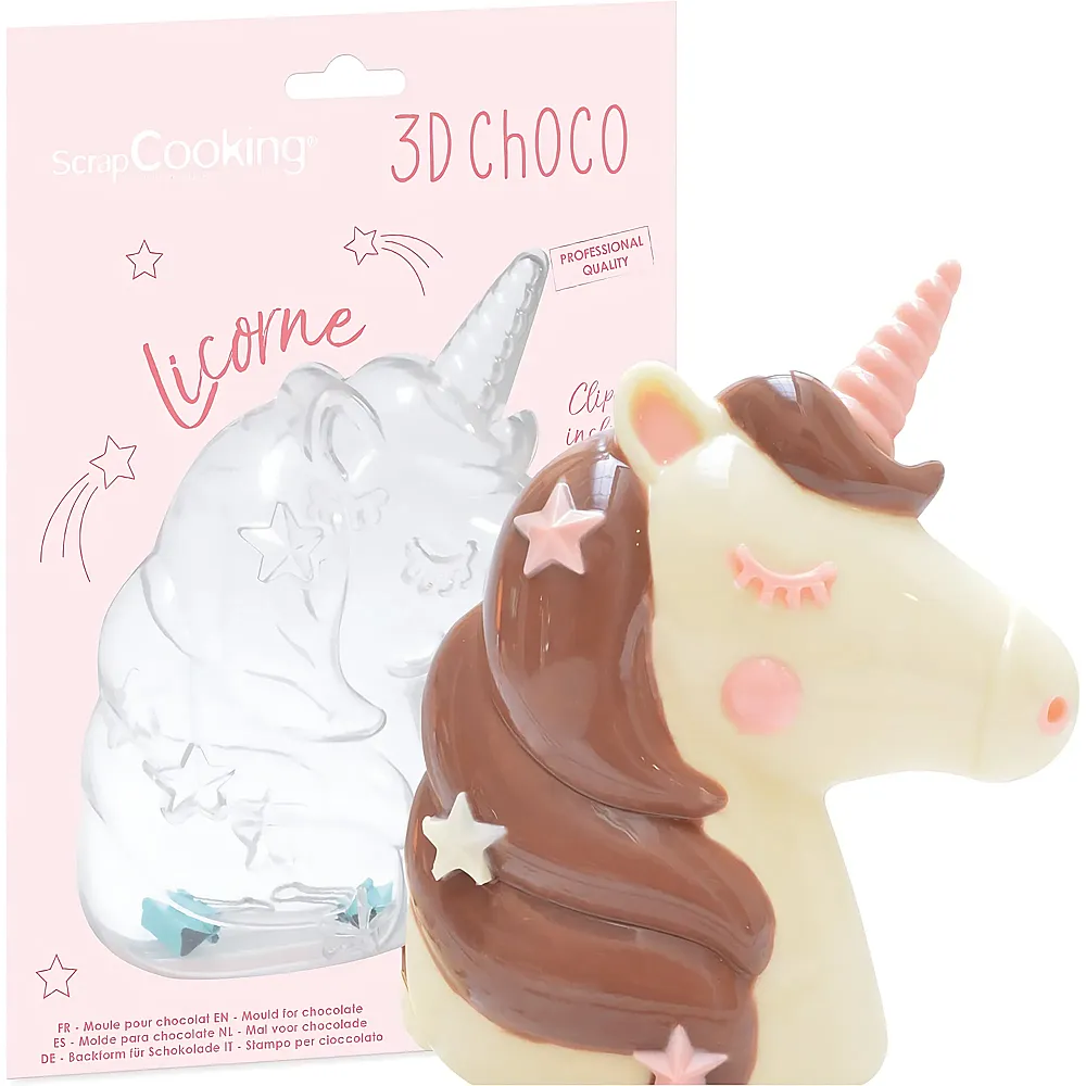 ScrapCooking Schokoladenform Einhorn 3D