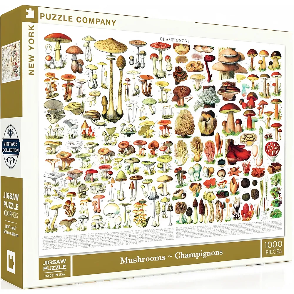New York Puzzle Company Vintage Images - Mushrooms 1000Teile