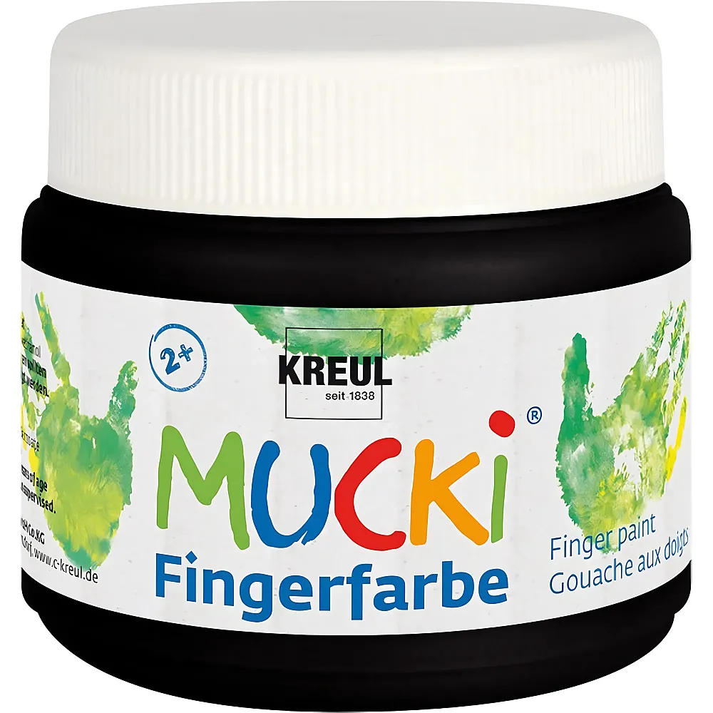 Kreul Mucki Fingerfarbe Schwarz - 150 ml