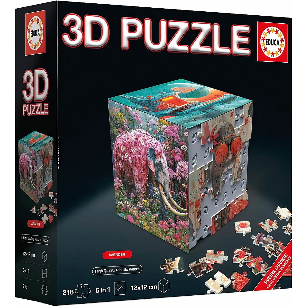meinspielzeug � Educa 3D-Puzzle-Wunder  Die Puzzle-Herausforderung in W�rfelform mit 216 Teilen  Struktur: Montierbare Basis bedeckt mit