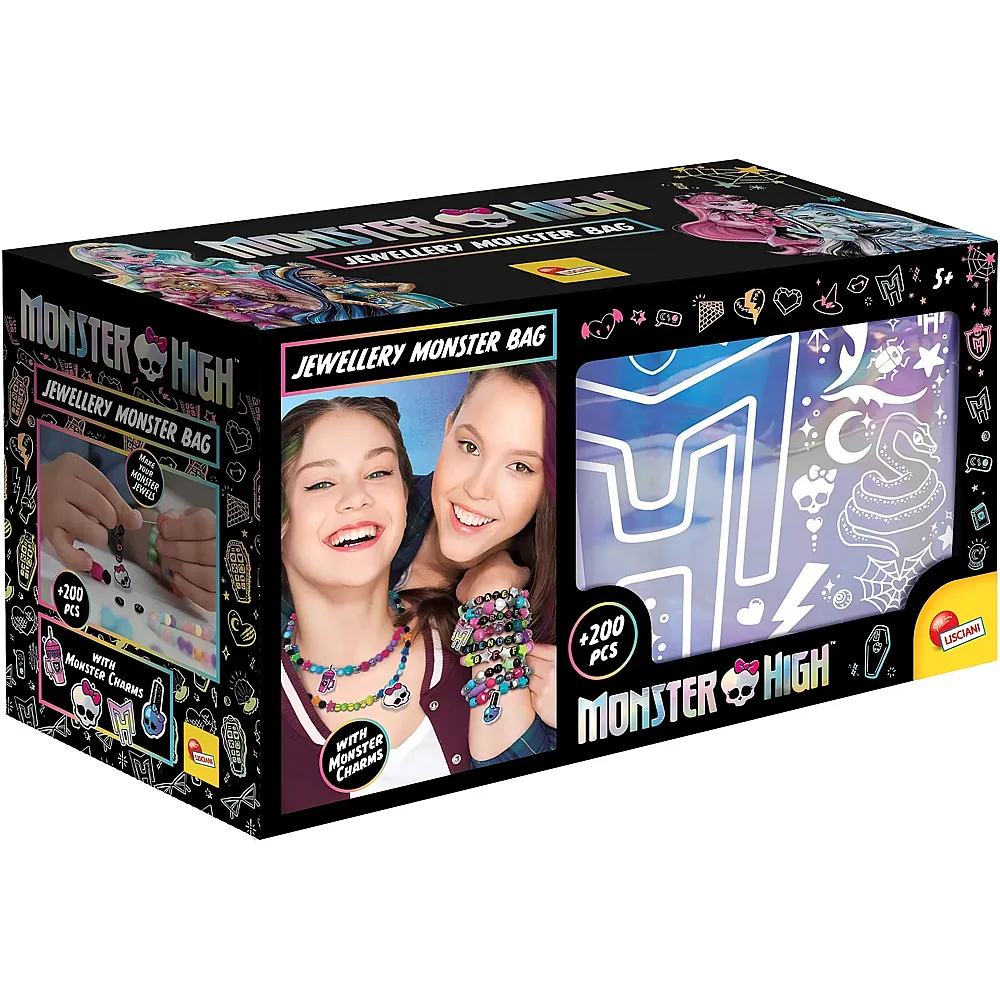 Lisciani Monster High Schmuckherstellungsset mit glitzernder Aufbewahrungstasche