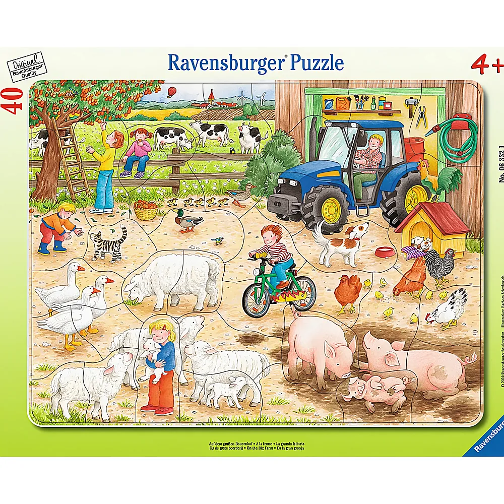 Ravensburger Rahmenpuzzle Auf dem grossen Bauernhof 40Teile