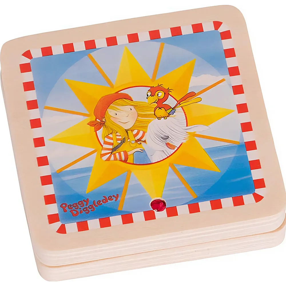 Goki Sonnenuhr und Kompass aus Holz im Taschenformat
