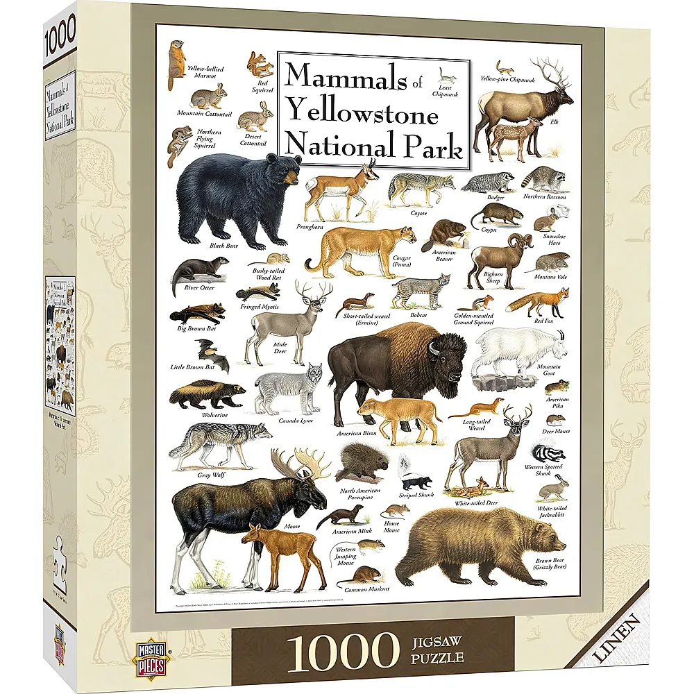 Master Pieces Puzzle Mammals of Yellowstone National Park 1000Teile