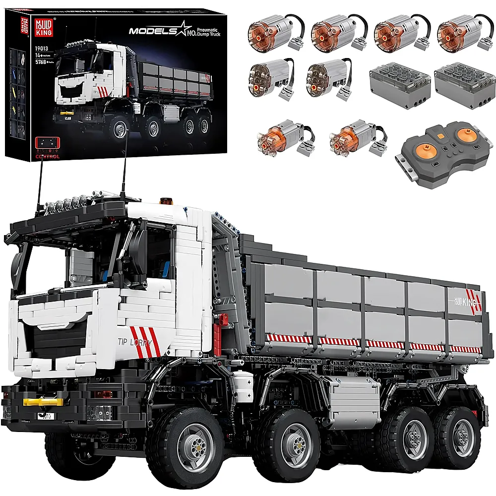 Mould King Models Ferngesteuerter Dumper LKW 8x8 19013 - Klemmbausteine Fahrzeuge