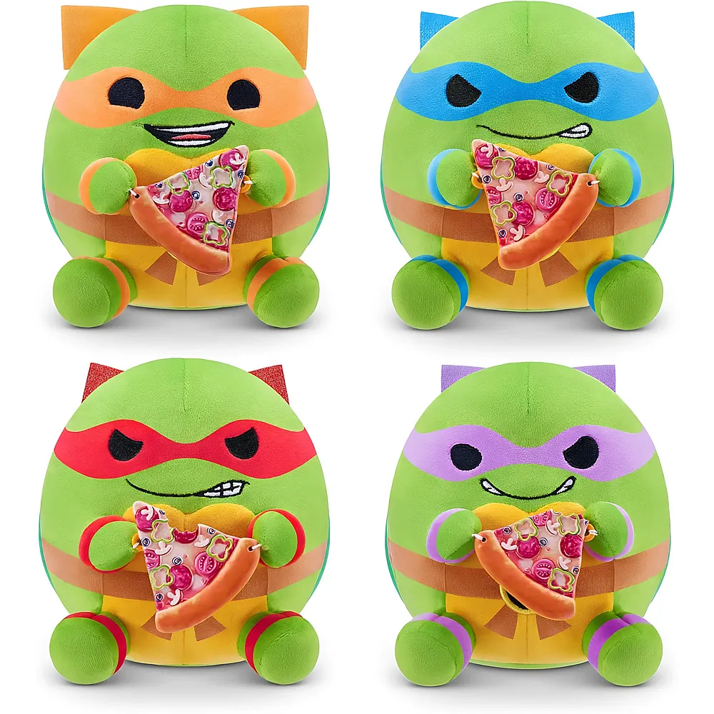 Zuru Snackles Teenage Mutant Ninja Turtles Edition von ZURU, 13 cm, Plüsch, flauschig-weiches, 13 cm groes Teenage Mutant Ninja Turtles Plüschspielzeug mit Pizza-Accessoire. - Suche