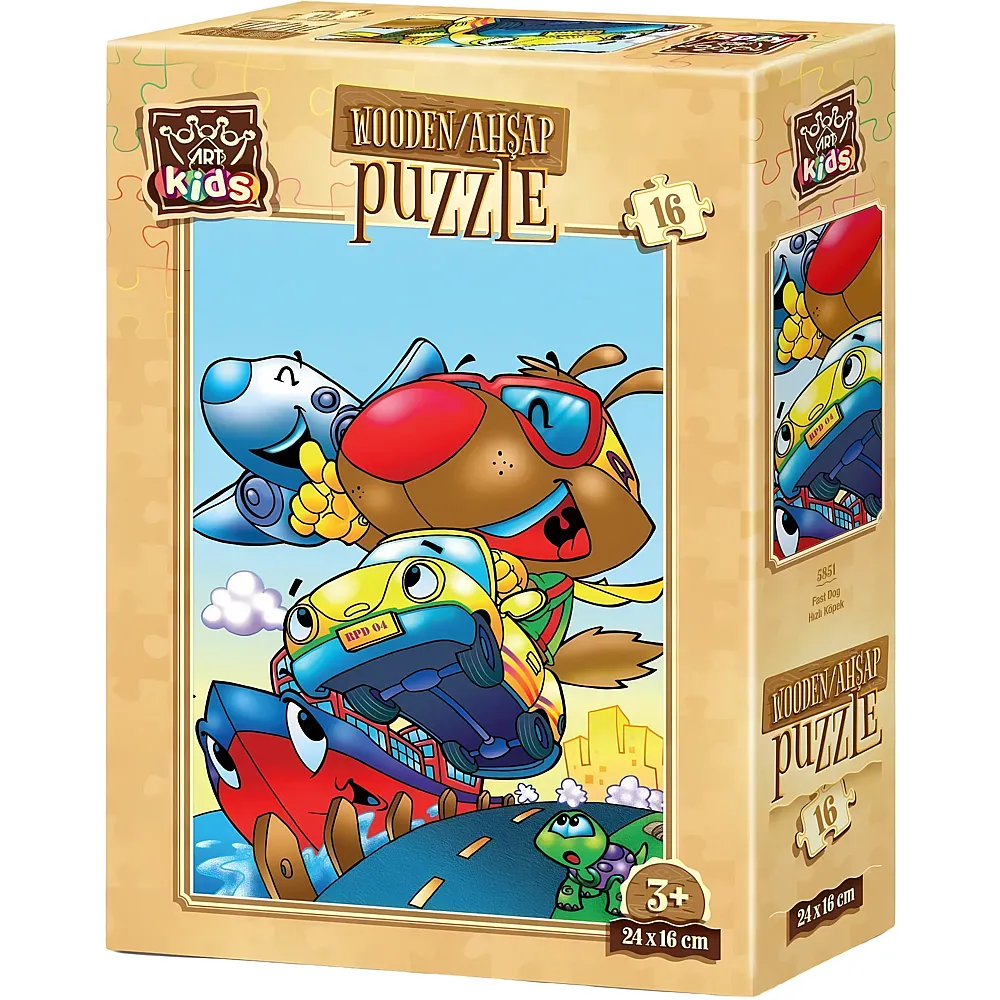 Art Puzzle Kids Fast Dog - 16 Teile