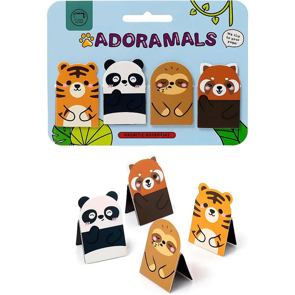 Puckator Magnet. Lesezeichen Set � 4 Stk. Adoramals Wildtiere