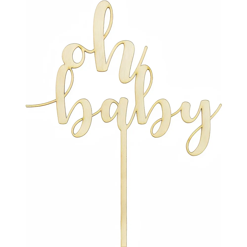PartyDeco Caketopper Oh Baby 17cm - Suche