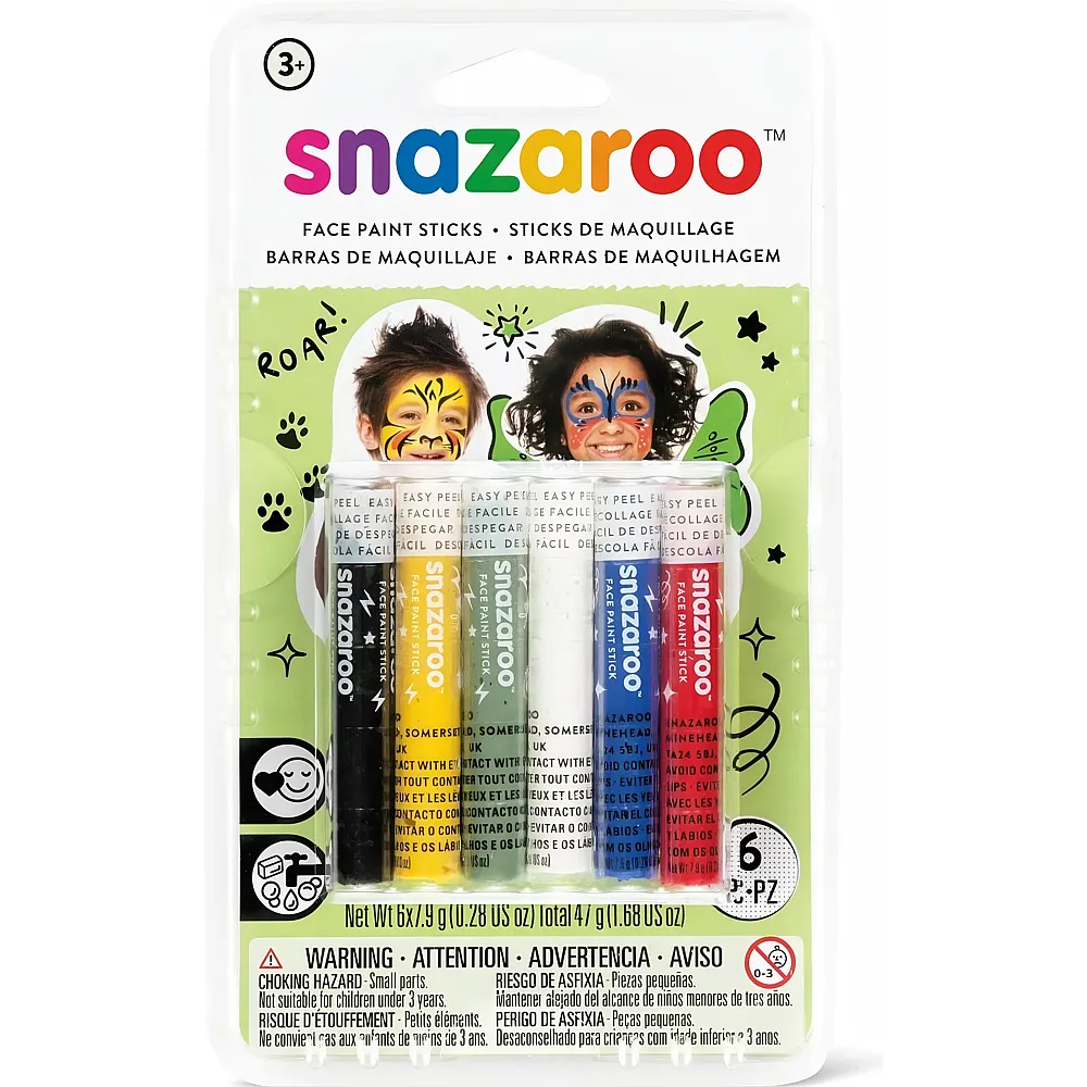 Snazaroo 6 Schminkstifte Gemischt