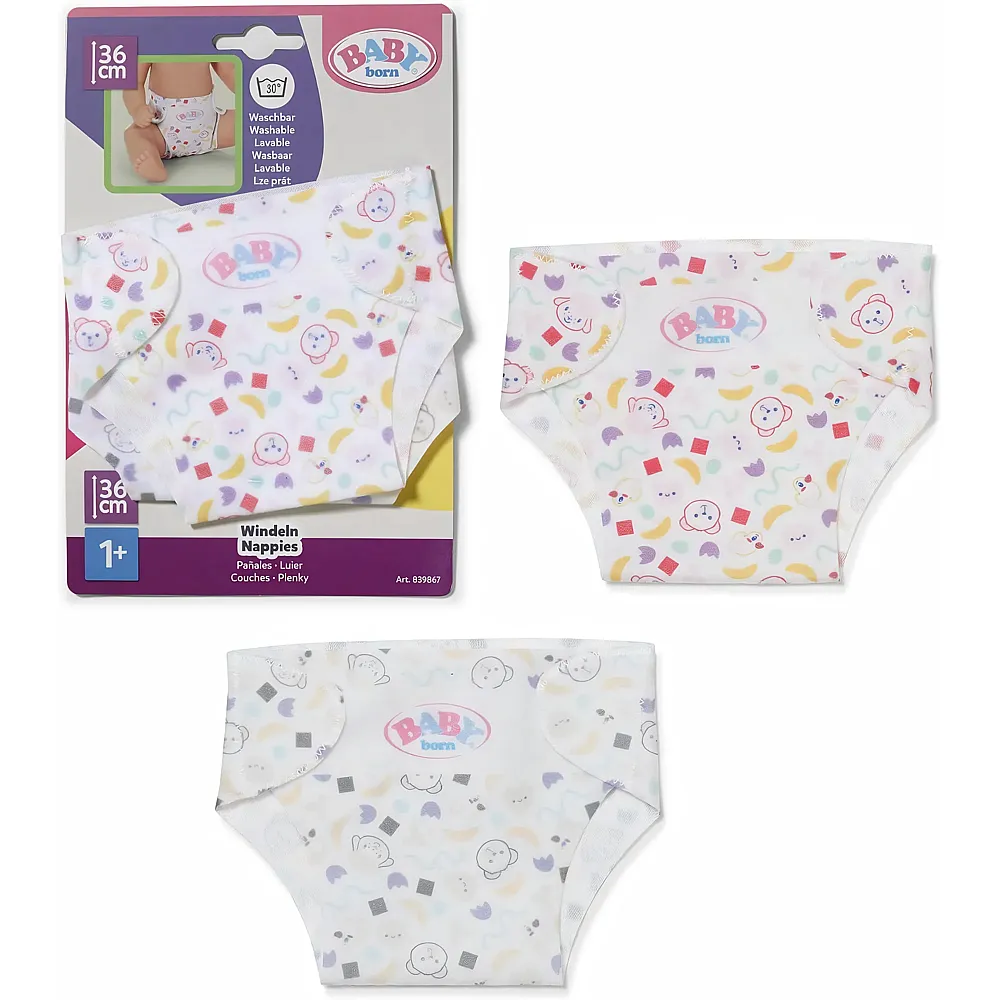 meinspielzeug - Zapf Creation Baby Born 2er Pack Stoffwindeln 36cm | Puppenkleider