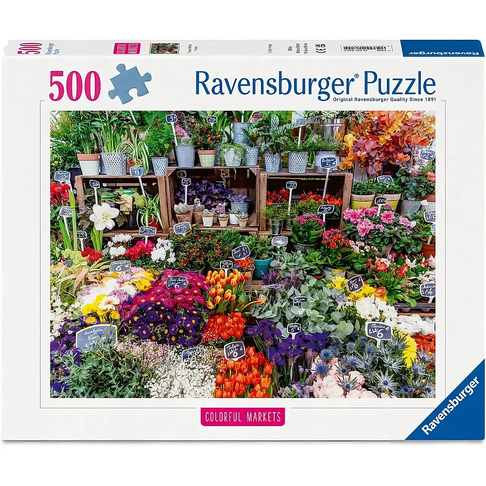 Ravensburger Puzzle Colorful Markets Blumenmarkt, Frankreich - 500 Teile