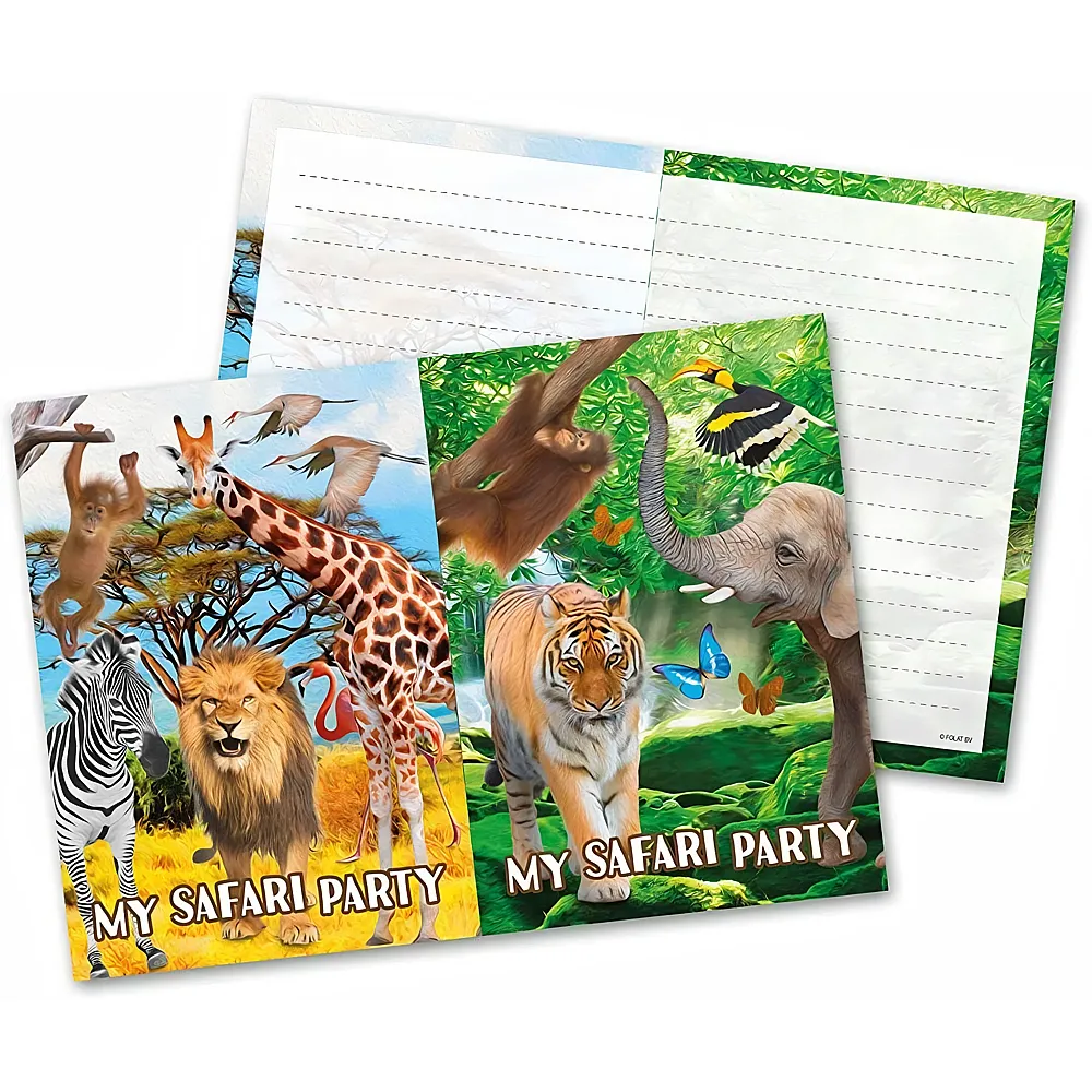 Folat Safari-Einladungen, 8 St�ck.