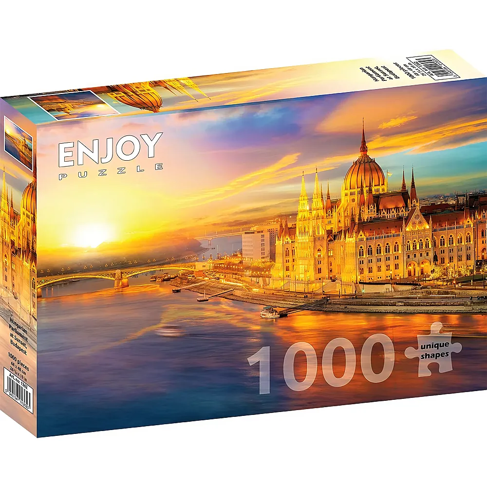 Enjoy Puzzle Ungarisches Parlament bei Sonnenuntergang, Budapest - 1000 Teile