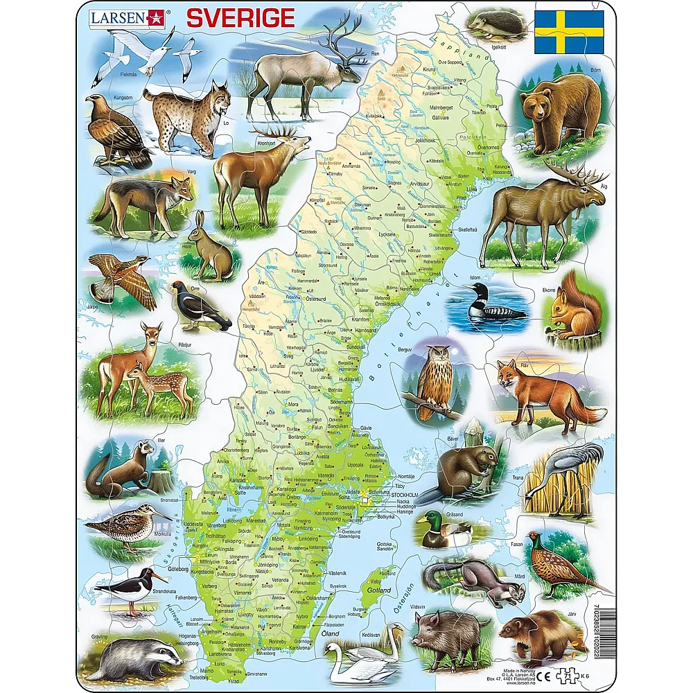 Larsen Puzzle Schweden Schwedisch - 71 Teile