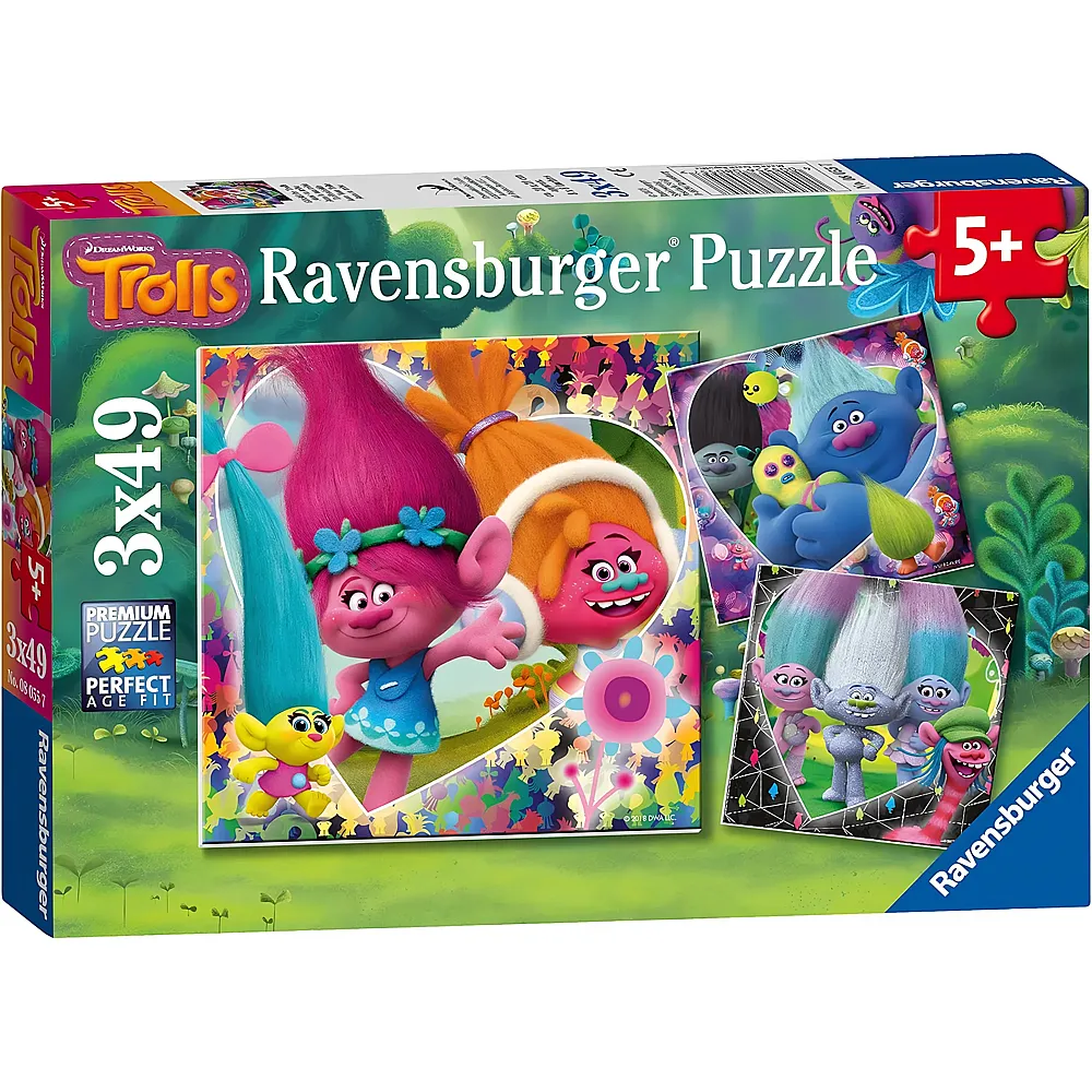 Ravensburger Puzzle 3in1 Trolls - 49 Teile