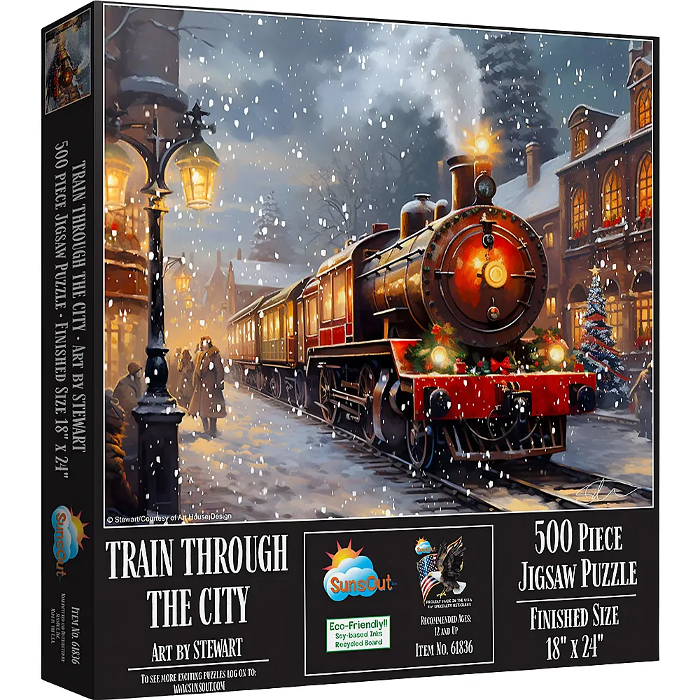 SunsOut Puzzle Stewart Mit dem Zug durch die Stadt - 500 Teile