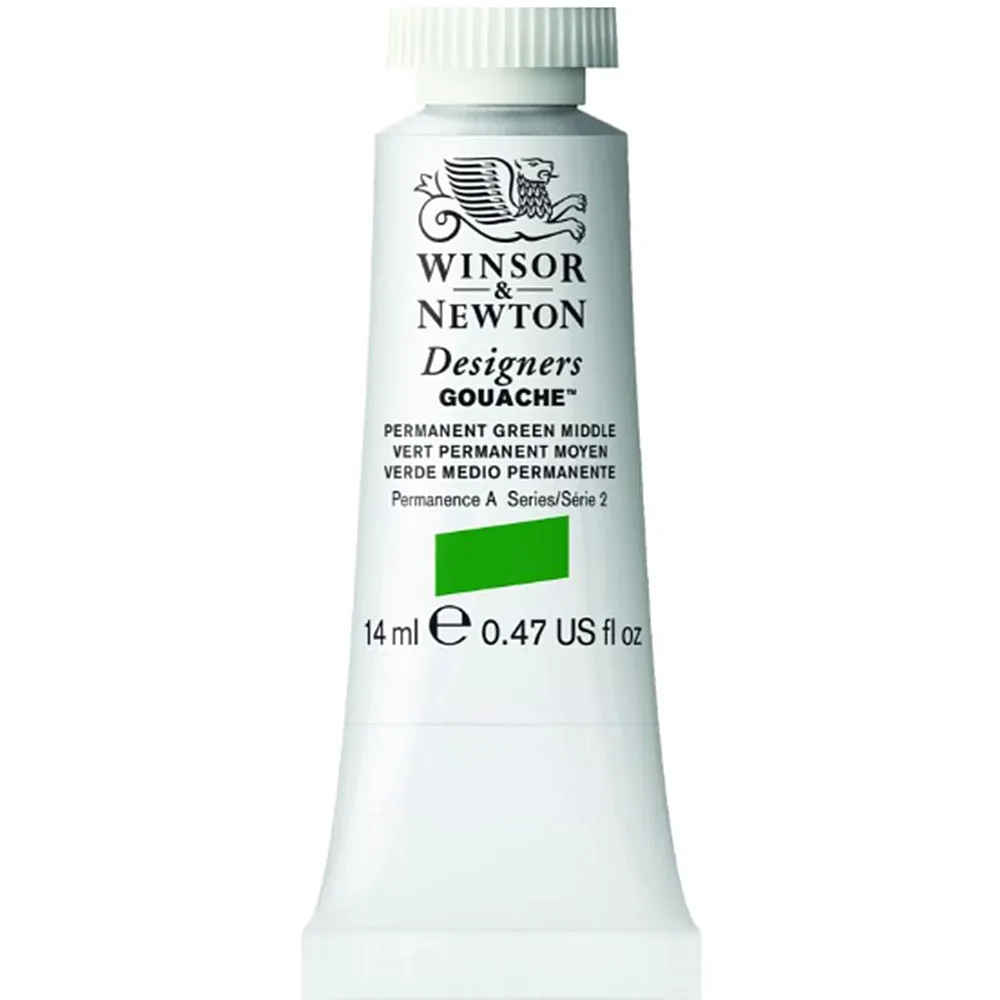 Winsor & Newton Designers Gouache Wasserbasierte K�nstlerfarbe Permanentgr�n Mittel - 14 ml | Farbe & Kreide