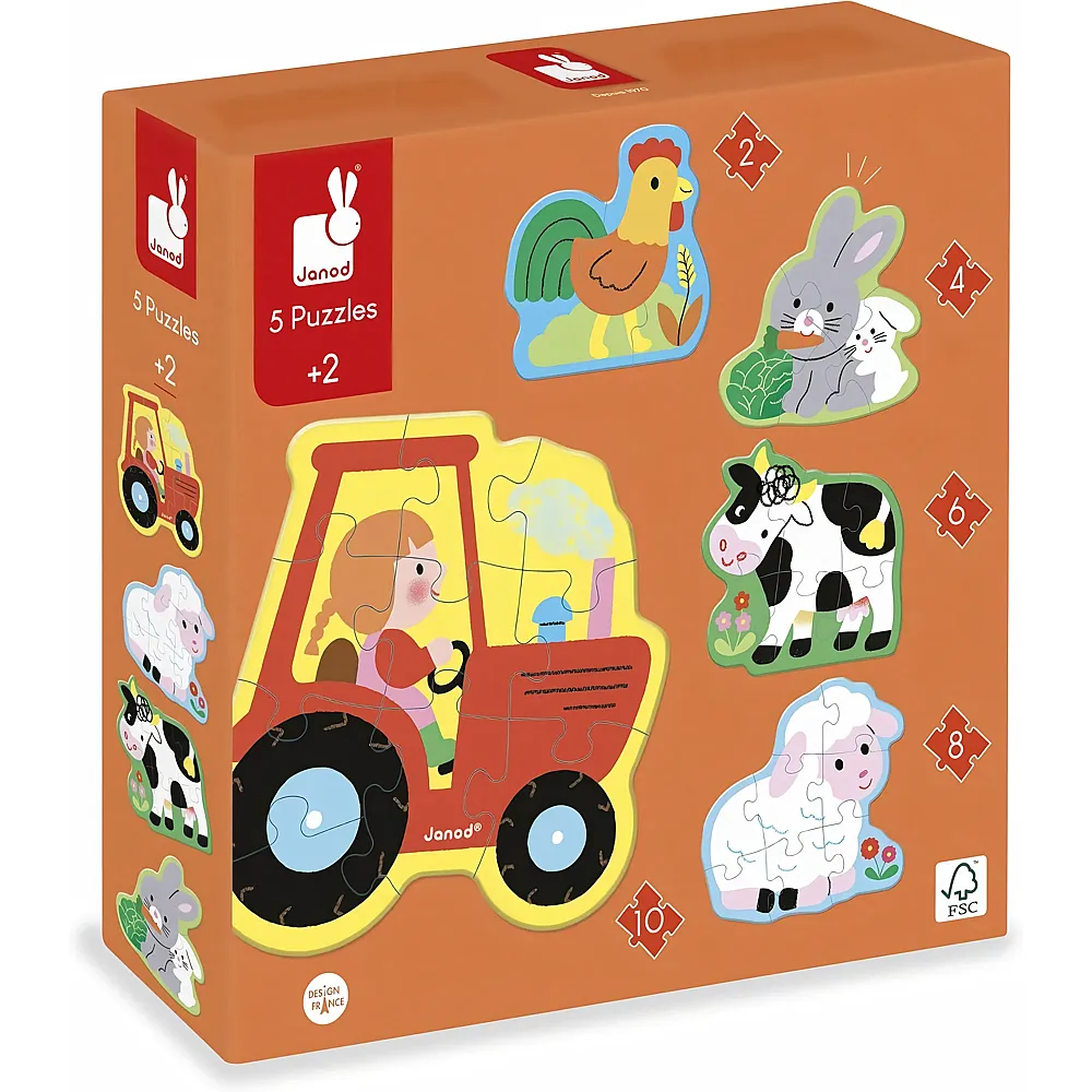 Janod 5 progressive Bauernhof Puzzles