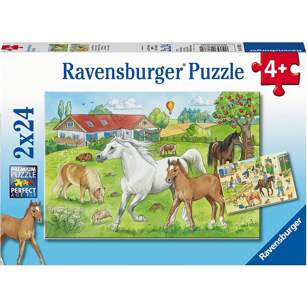 Ravensburger Puzzle Auf dem Pferdehof 2x24