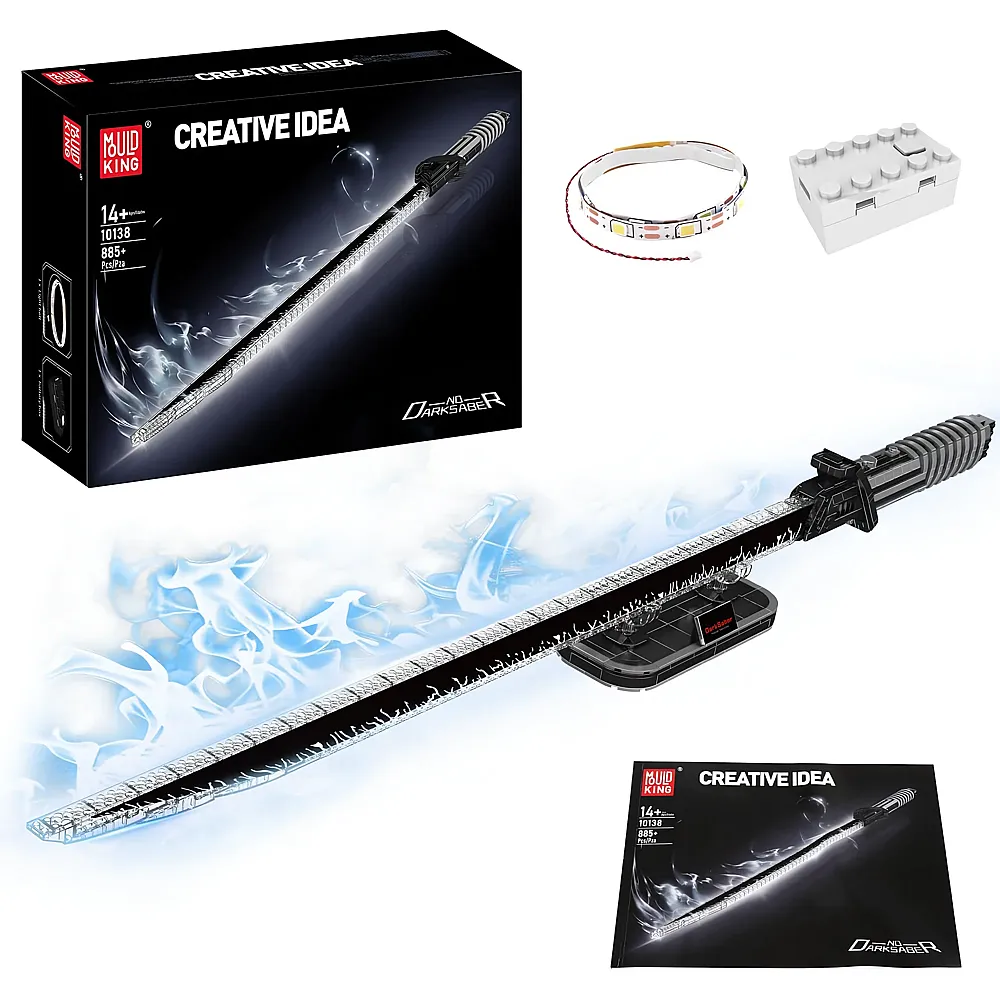 meinspielzeug - Mould King Creative Idea Schwert Darksaber mit Beleuchtung 10138 | Klemmbausteine