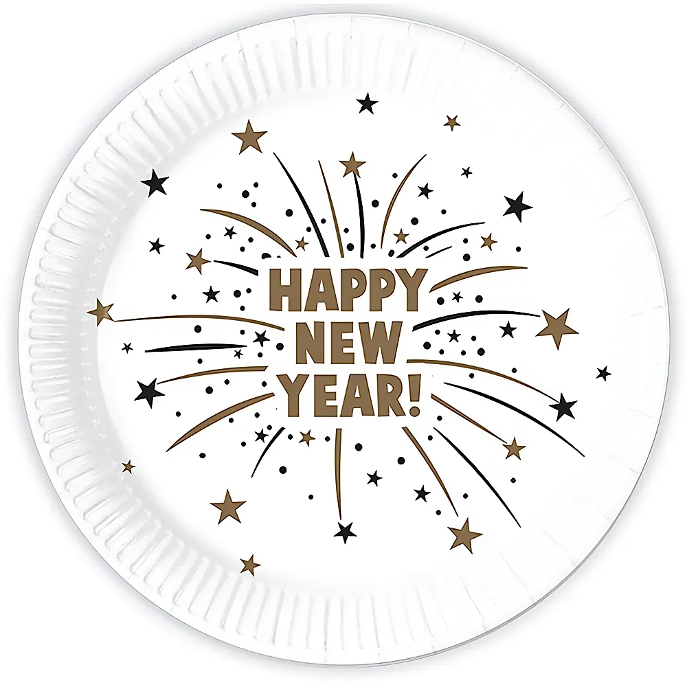 Procos Assiette Happy New Year 23cm - 8 pi�ces