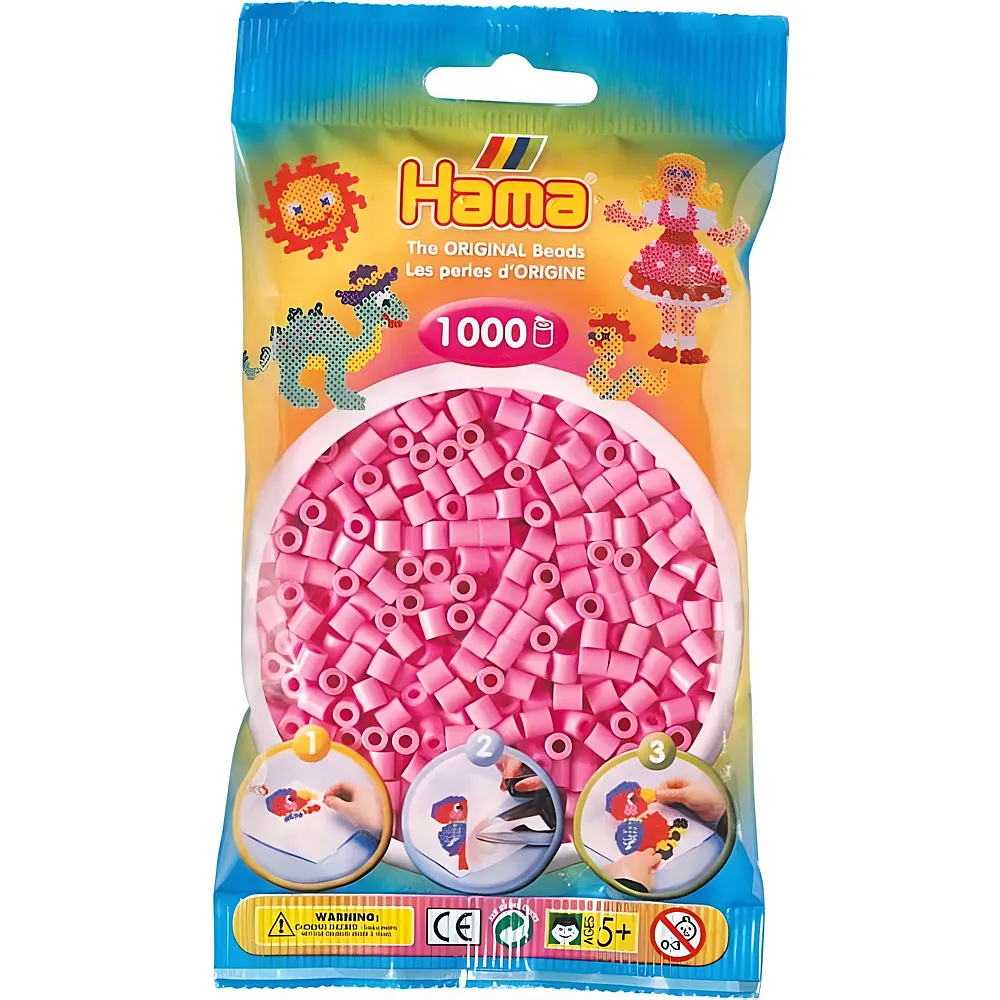 Hama Midi Bgelperlen Pastell 207-48 Pink 1000Teile