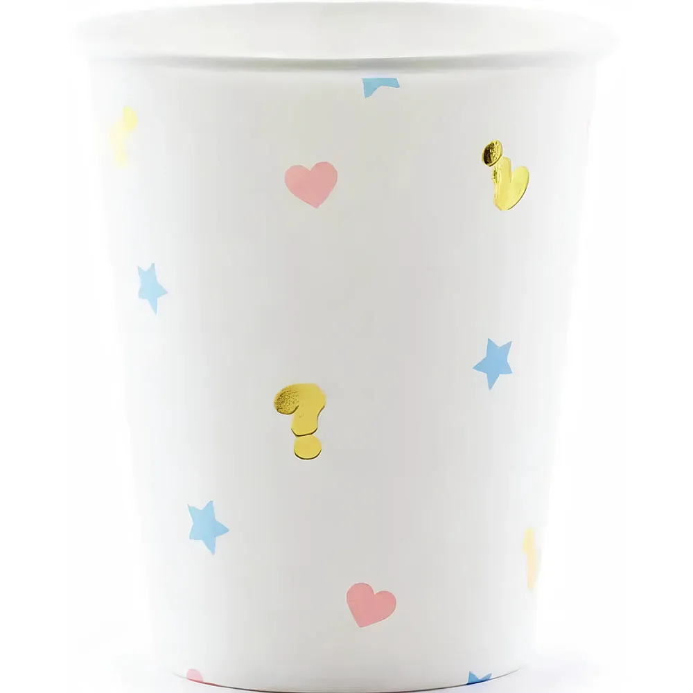 PartyDeco 6 Becher Boy Or Girl 200ml aus Karton