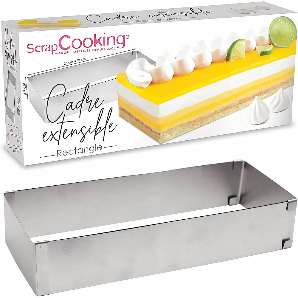 ScrapCooking Rechteckiger Rahmen - ausziehbar - 25 - 48 x 5 cm