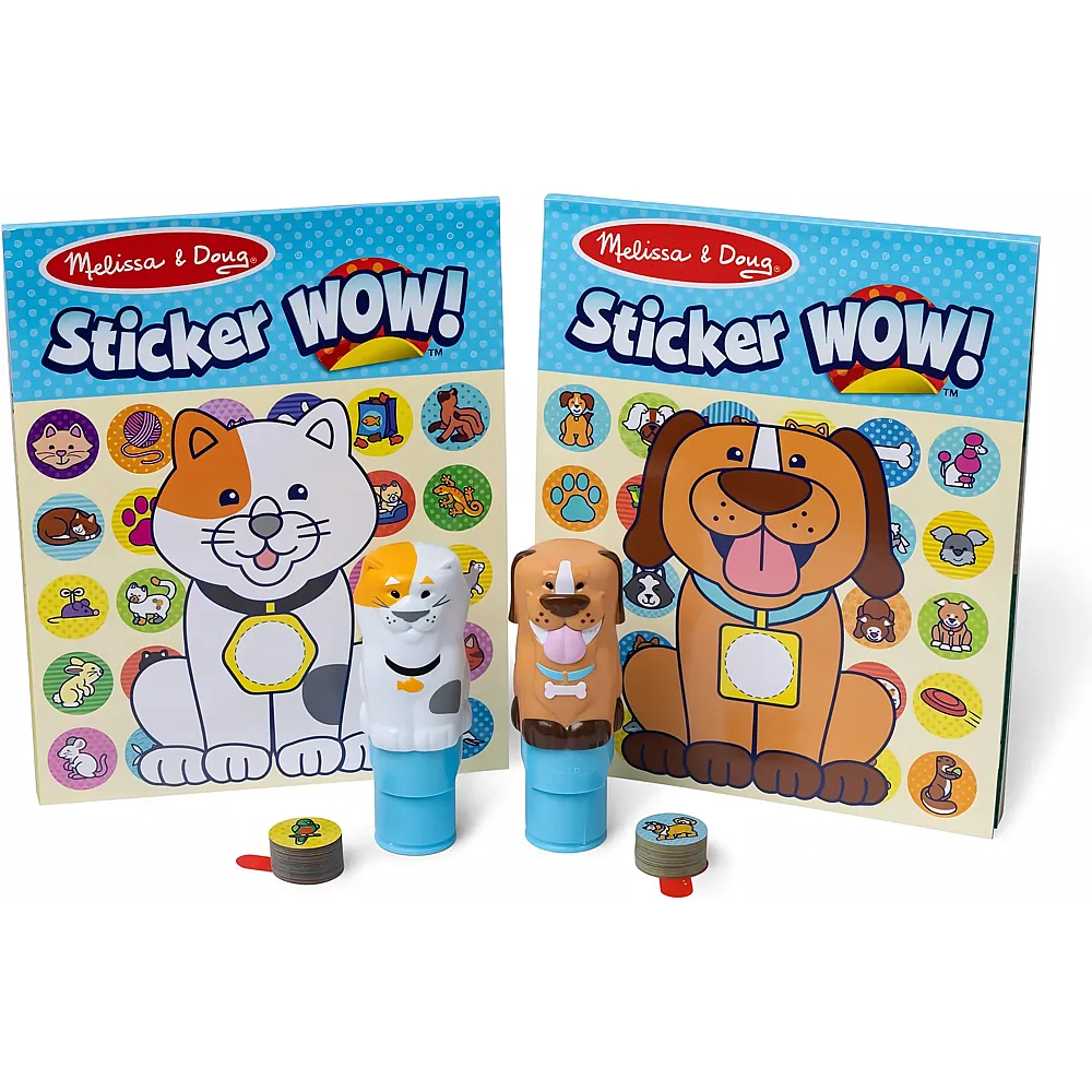 Melissa & Doug Sticker Wow Haustiere, Hund und Katze | Stempelsets