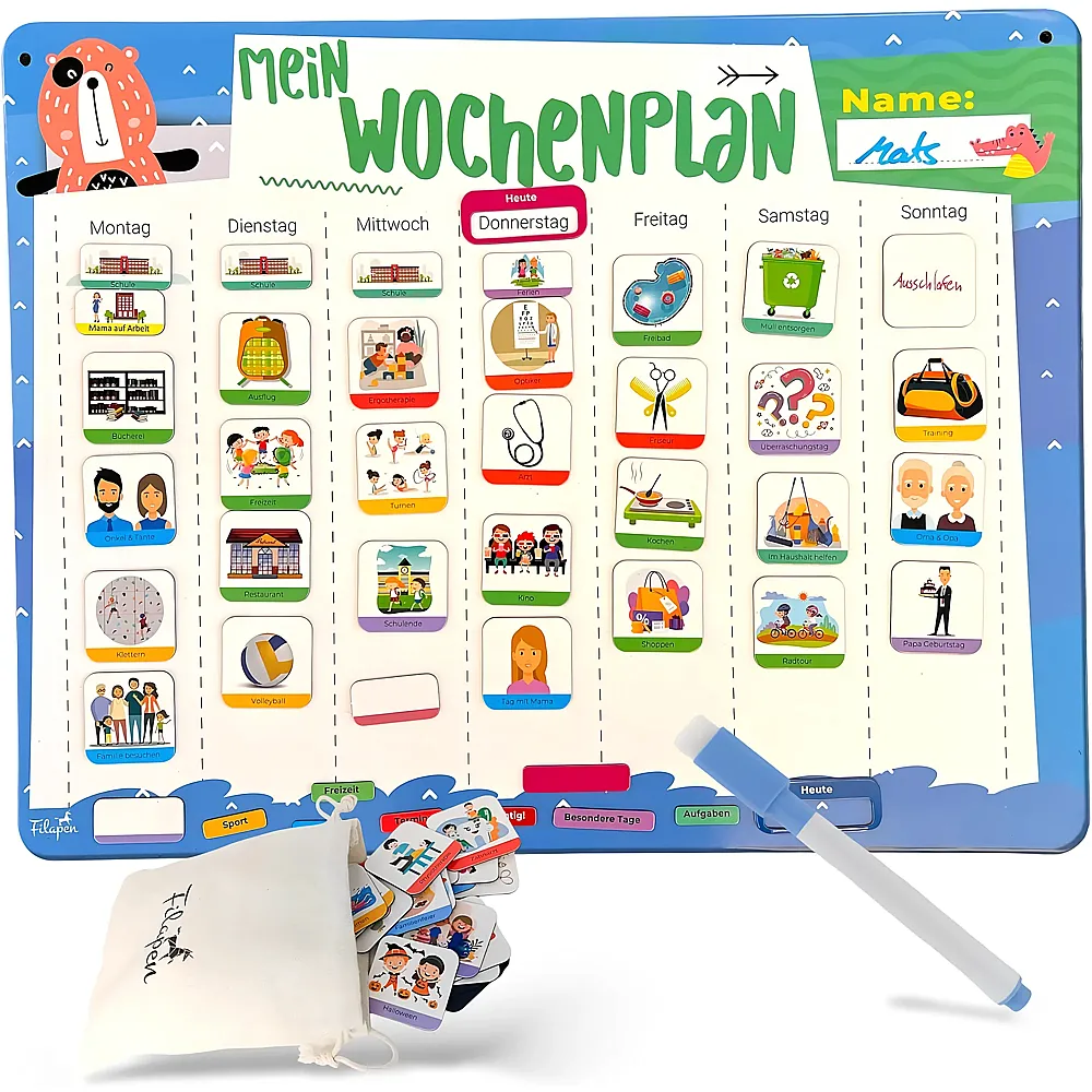meinspielzeug - Filapen Wochenplaner Magnettafel | Lernmittel