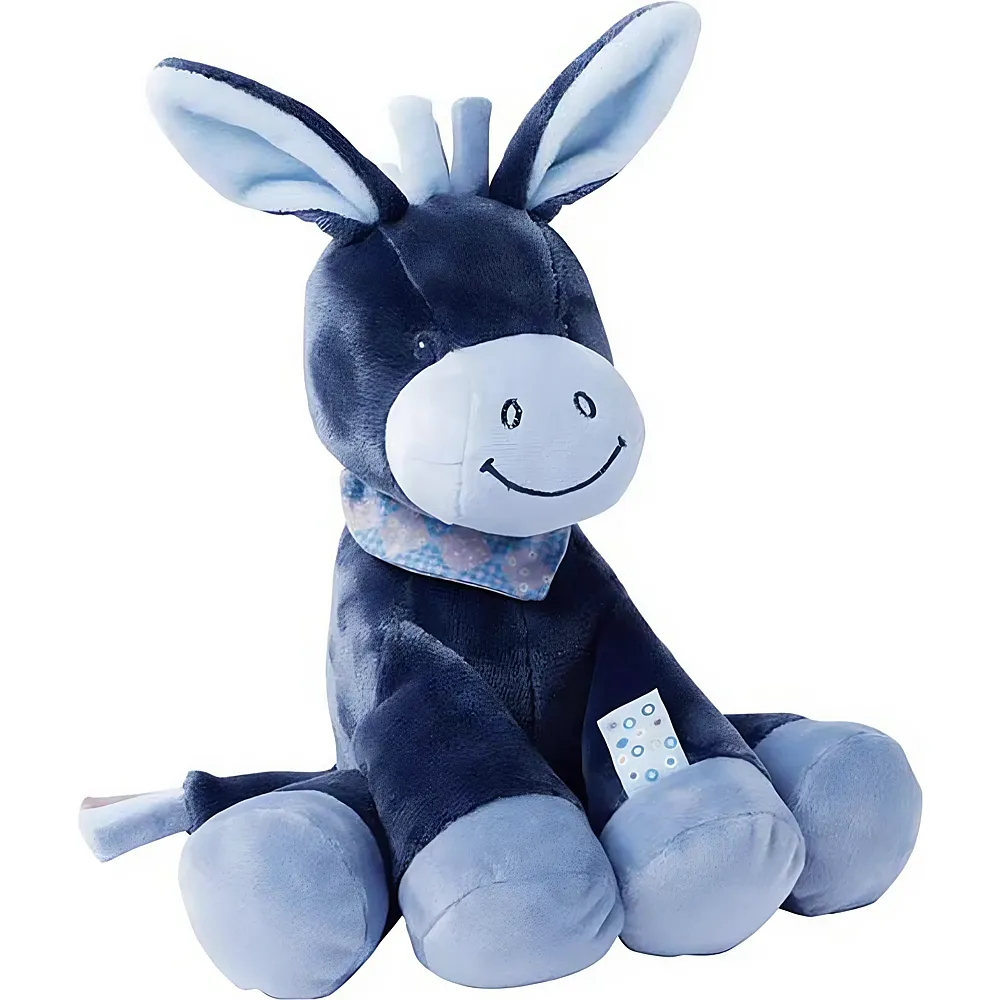 meinspielzeug - Nattou Kuscheltier Esel Alex Blau 24cm | Bauernhoftiere Pl�sch